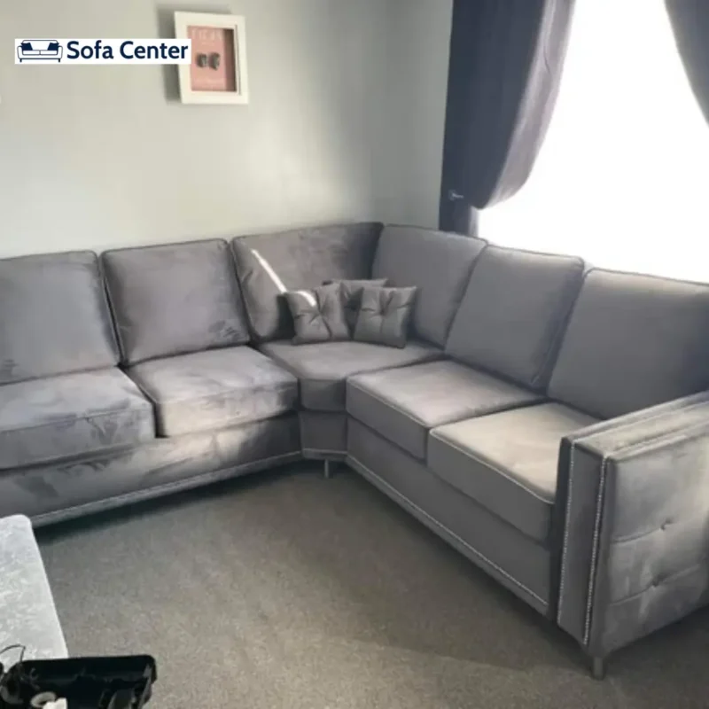 Alaska Double Corner Sofa Plush Velvet Grey