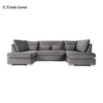 Belgravia U Shape Sofa Plush Velvet Grey