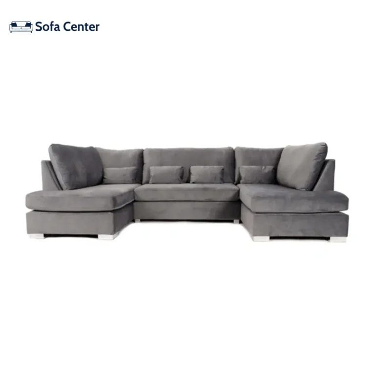 Belgravia U Shape Sofa Plush Velvet Grey
