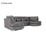 Belgravia U Shape Sofa Plush Velvet Grey
