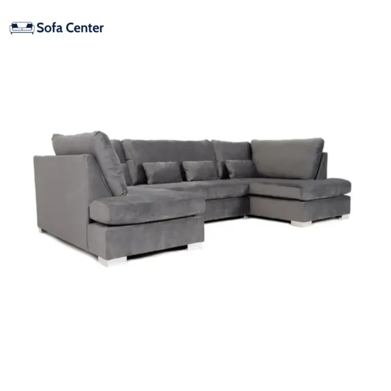 Belgravia U Shape Sofa Plush Velvet Grey