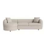 Cloud Bouclé Left Corner Sofa Bed with Storage – Off White