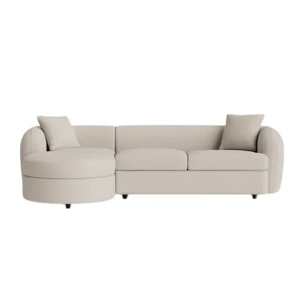 Cloud Bouclé Left Corner Sofa Bed with Storage – Off White