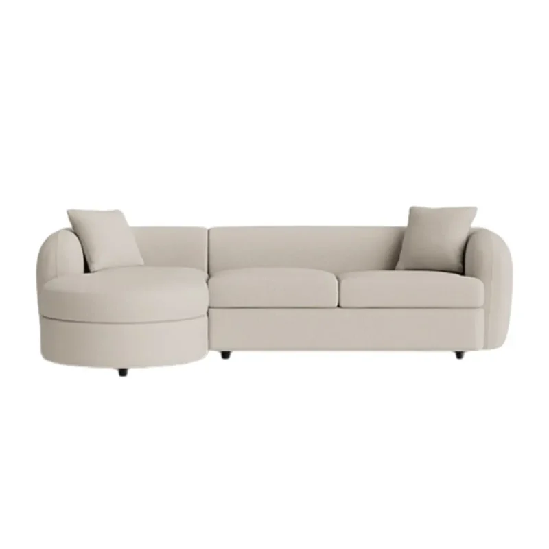 Cloud Bouclé Left Corner Sofa Bed with Storage – Off White