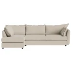 Dorchester Soft Woven Texture Left Corner Sofa – Meringue