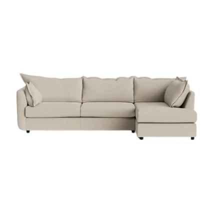 Dorchester Soft Woven Texture Right Corner Sofa – Meringue