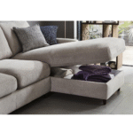 Esprit Fabric Chaise Sofa Bed with Storage