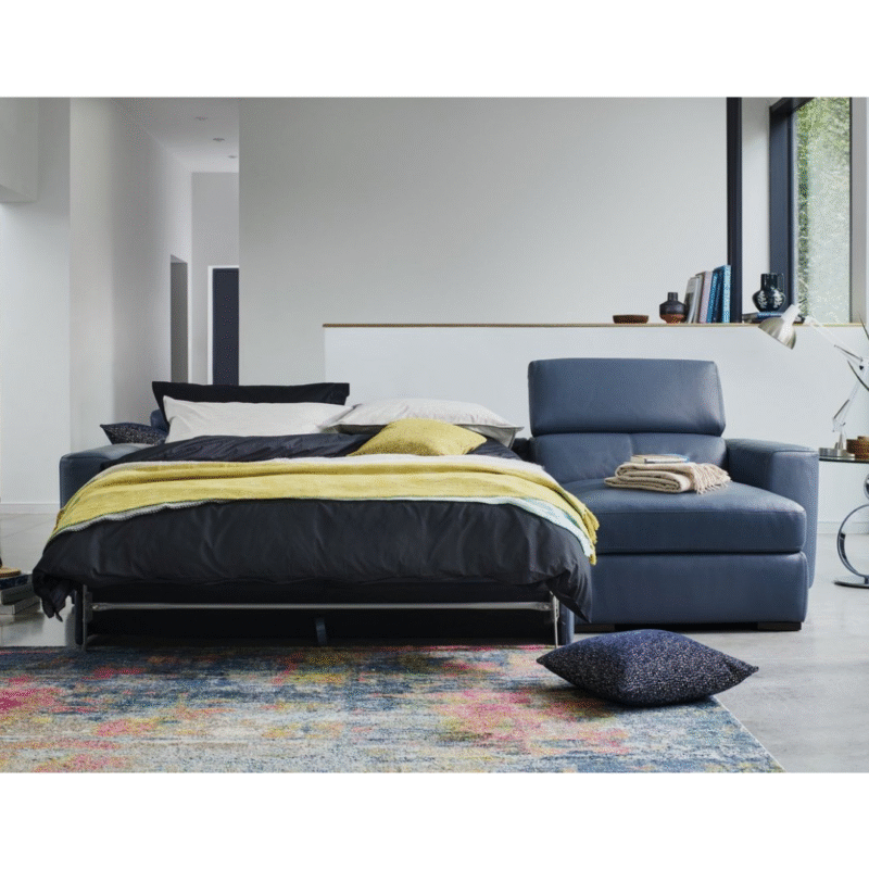 Infinity Leather Corner Chaise Sofabed with Storage