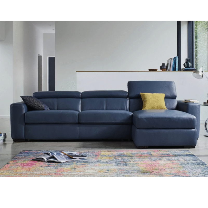 Infinity Leather Corner Chaise Sofabed with Storage