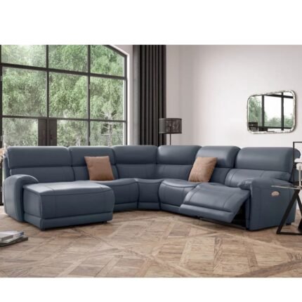 Link Leather Corner Chaise Power Sofa