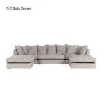 London U Shape Sofa Soft Chenille Truffle