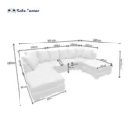 London U Shape Sofa Soft Chenille Truffle