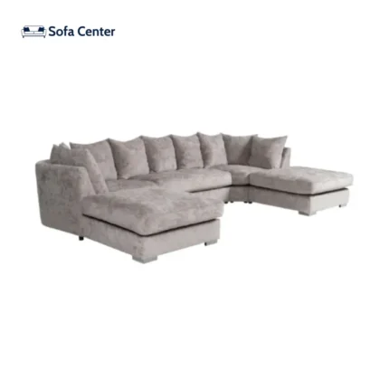 London U Shape Sofa Soft Chenille Truffle