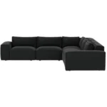 Marylebone Luxe Chenille Double Corner Sofa – Midnight Sky