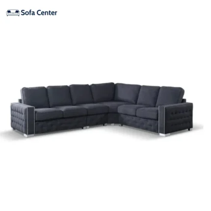Olivia Corner Sofa 6 Seater Universal Corner Black