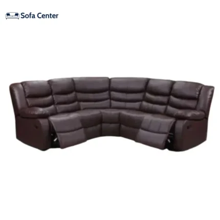 Roma Corner Recliner Sofa Faux Leather Brown