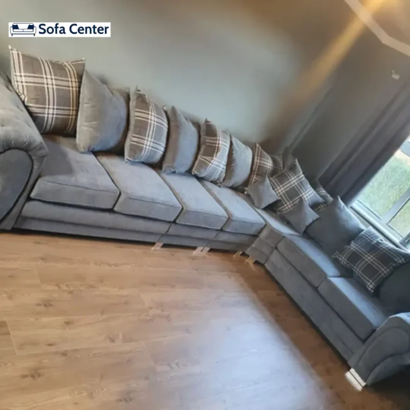 Verona Corner Sofa 7 Seater Universal Scatter Back Grey